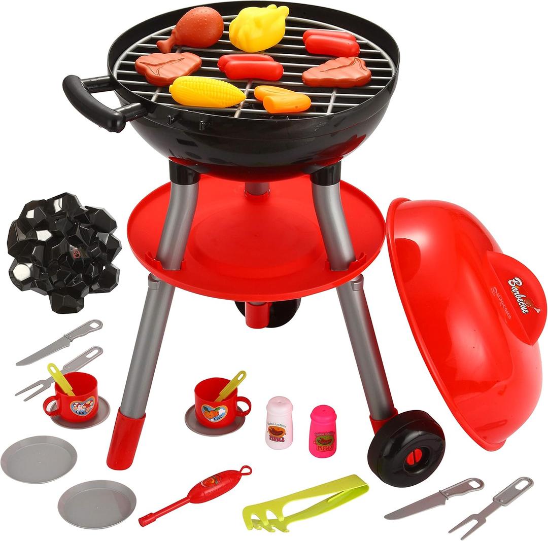 24 PCS Little Chef Barbecue BBQ Cooking Kitchen Toy Interactive Grill Play Food Cooking Playset for Kids Kitchen Pretend and Play 24 PCS Little Chef Barbecue BBQ Cooking Kitchen Toy Interactive Grill Play Food Cooking Playset for Kids Kitchen Pretend and Play