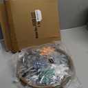 hogardeck Metal Flower Wall Decor - 3 pcs 11" Metal Wood Floral Wall Decoration with 6 Piece Interchangeable Flowers, Hanging Rustic Wall Art for Bedroom, Living Room, Bathroom, Kitchen (HGMD-2222)