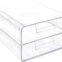 Clear Stackable Storage Drawers,Acrylic Makeup Drawer Organizer with 2 Drawers,Stackable Storage Bins for Skincare,Cosmetics,Beauty Supplies,for Vanity,Bathroom,Kitchen Countertop,Pantry Organization