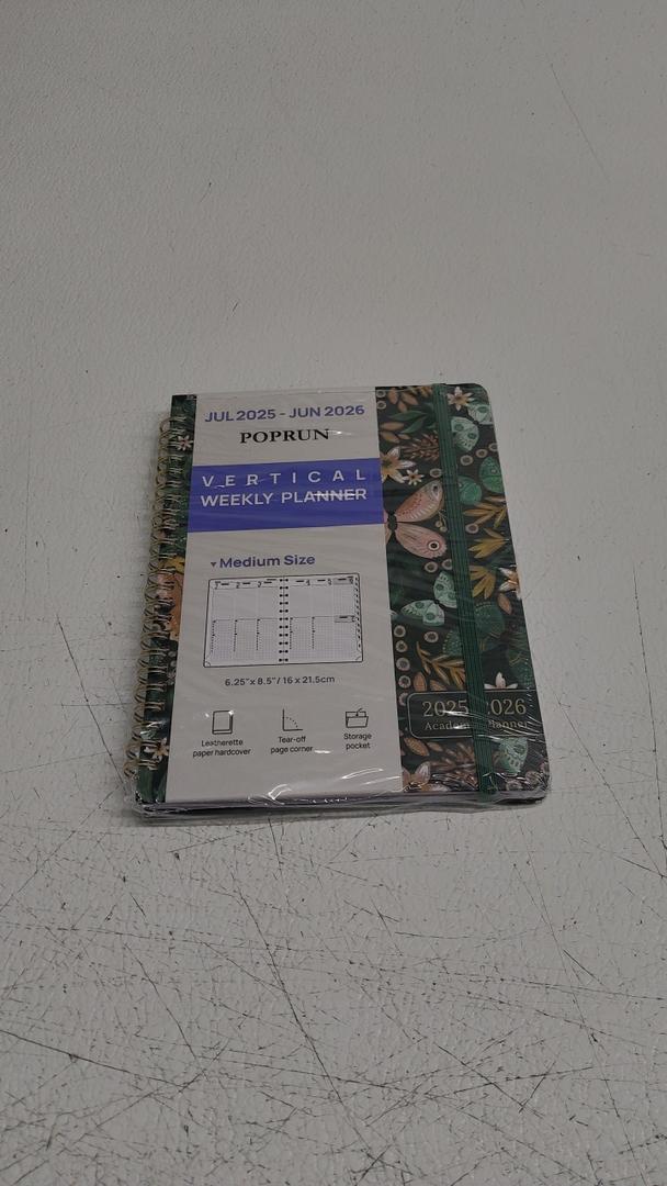 POPRUN Academic Planner 2025-2026 (July 2025-June 2026), Daily Weekly and Monthly Appointment Book (Wirebound Hard Cover - 6.25'' x 8.5'') with Hourly Time Slots, Tabs, 100 GSM 