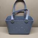 Simple Modern Extra-Large Beach Bag | Waterproof Getaway Rubber Tote with Zipper Pocket for Travel, Pool, Boat, Groceries, Sports | Blue Dune