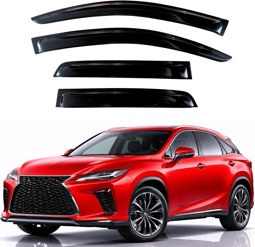 KPY Rain Guards Fit for 2023-2026 Lexus RX350 RX350h RX500h, Out-Channel Window Visors Vent Wind Deflectors 4PC, Car Accessories for 23-26 Lexus RX Series