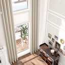 Sanceor 20ft Ivory Extra Long Curtains with Soft Texture,Grommet Top Decorative Drapes Privacy for 2 Story House,Great Room, High Ceiling (1 Panel,52 x 240 Inch)