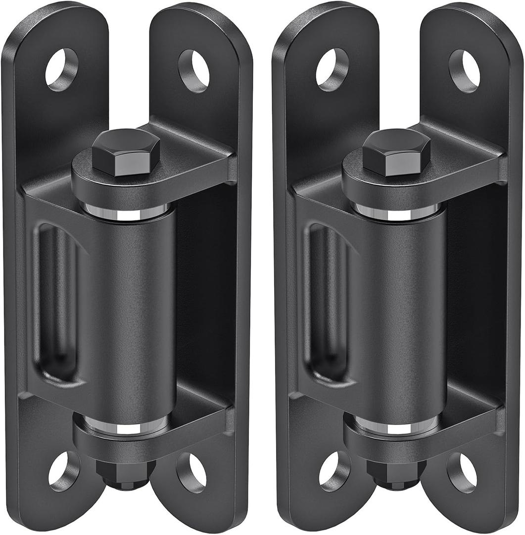 Insaga Heavy Duty Gate Hinge with Bearing, 6.7'' Weld On or Bolt On Hinge, 6mm Thick Carbon Steel 1100lb Capacity 90 /180 Smooth Opening for Metal/Wood Gates (Bolt Hinge Powder coated-90-2 Pack)