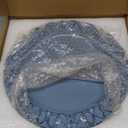 Leemxiiny 13" Antique Blue Charger Plates, Set of 6 Plastic Textured Chargers for Dinner Plates with Embossed Rim, Table Dcor, Party, Wedding, Holiday (FD04BL)