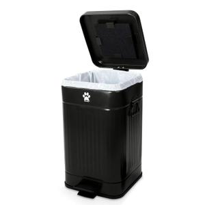 Dog Poop Trash Can Outside - Outdoor Dog Waste Trash Can with Lid - Odor Proof Waste Station Container for Backyard - 12L/3.2Gal, Black, Large 