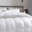 Dorrin Nessin Bedding White Winter Extra Fluffy Twin Size Down Alternative Comforter, Heavyweight All Season Fiberfill Comforter Duvet Insert with 8 Corner Tabs