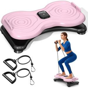 2025 New Waist Twister Machine Exercise,Waist Twister Fitness Tool with LCD Display& Resistance Bands for Core Exercise,300LB Home Gym Equipment for Slim Waist & Belly Fat (Pink)