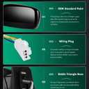 SCITOO Door Mirrors, fit for Exterior Accessories Mirrors fit 2003-2008 for Corolla with Power Controlling Non-telesccoping Non-Folding Features (Passenger Side)