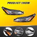 DRL Headlights Assembly Compatible with 2021 2022 2023 Rogue | w/Halogen Turn Light Upper Headlamp 26125-6RR0A 26120-6RR0A Left & Right