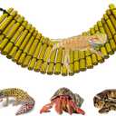 Bearded Dragon Tank Accessories, Reptile Climbing Hammock Bridge, Lizard Lounger Bamboo Ladder, Reptile Tank Accessories for Habitat, 18 x6 in