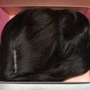 PANEWAY Hair Topper 16Inch Hair Toppers For Women Wavy Curly Dark Brown Clip In Synthetic Wiglets Pieces For Women