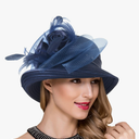Women Derby Church Dress Cloche Hat Fascinator Floral Tea Party Wedding Bucket Hat S052