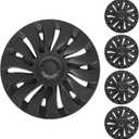 19-inch Matte Black Wheel Rim Protector Cover or Tesla Y 2021-2024 Matte Black ABS Hubcaps, Set of 4, Curb Rash Protection