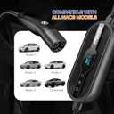 AIMILER Level 1/2 Tesla Charger(WiFi APP/Plug-Play), 16A, 25ft Cable ETL Certified, 240V NEMA 6-20P Plug & 110V 5-15P Adapter, NACS Connector, Portable Electric Car EV Charger (Black)