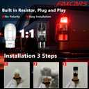W21/5W CANBUS LED Bulbs for Toyota Tacoma Brake Lights 2016 2017 2018 2019 2020 2021 2022 2023, Brilliant 1000K Red OEM Replacement 7443 Rear Tail Turn Signal No Filcker, 2-Pack