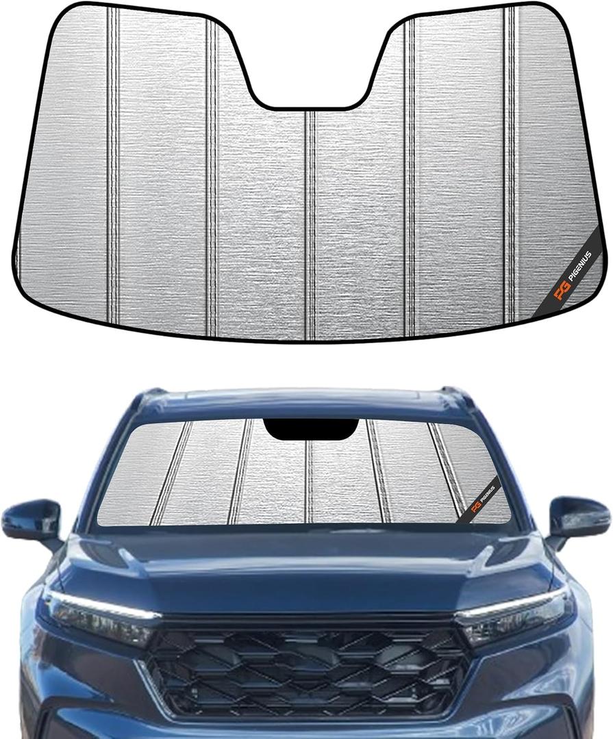 Pigenius Windshield Sunshade for 2023-2026 Honda CR-V, Metallic Silver Finish