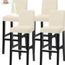 Bar Chair Stool Covers, Stretch Removable Washable Chair Slipcover for Short Swivel Dinning Chair Back Chair Bar Stool Chair (Beige,Set of 4)