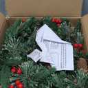 Christmas Wreaths for Front Door, Prelit Christmas Wreath Outdoor with 30 Warm White & Colorful Lights 8 Modes Timer Pinecones Berried Norfolk Pine Wreath 20 Inch Xmas Decorations for Door Wall Window