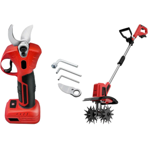 MaxMore Cordless Tiller Cultivator Compatible with Milwaukee 18V Battery (Tool Only), Electric Garden Rototiller with 48 Steel Tines, 8.7" Tilling Width, 6.3" Depth for Gardening, Soil Turning