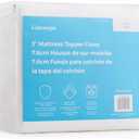 Linenspa 3 Inch Mattress Topper Cover Twin – Cover Only – Machine Washable – Breathable – Non Slip – Cover for Mattress Topper with Zipper – Only White