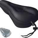 Zacro Bike Seat Cushion - Gel Padded Bike Seat Cover for Men Women Comfort, Extra Soft Exercise Bicycle Seat Compatible with Peloton, Outdoor & Indoor Bike Saddles (Black(silver waterproof cover))