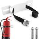 Cylinder Wall Mounted BracketGas Cylinder Holder Wall-Mounted Bracket Propane Tank Bracket with Screws and Safety Belt (White 2)