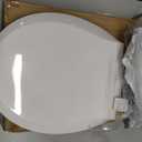 17" White Round Toilet Seat for Adult and Child, Built-In Potty Training Seat with Soft Quiet Close Non-Slip Design, Magnetic Kids Seat and Cover for Round/Oval Toilets, Easy to Install and Clean