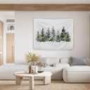 AQYIP Christmas Tree Tapestry, Forest Green Christmas Tapestry Decorative, Winter Forest Pine Tree Landscape Wall Blanket Decor for Home Bedroom Living Room, 50x60 Inch