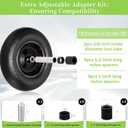 RRQ (2 Pack) 4.80/4.00-8 Tire and Wheel, 16" Pneumatic Wheelbarrow Tires with 3" Centered Hub and 3/4" Bearings (Comes with 5/8" ID Iron Tube Adapter), for Wheelbarrow, Garden Cart, Trailer and More