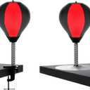 GLACIAL Stress Relief Desktop Punching Bag I Comes with Desk Clamp and Extra Strong Suction Cup (Black-Red)
