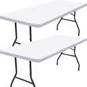 Smiry 2 Pack Rectangle Picnic Table Cloth, Waterproof Elastic Fitted Tablecloths, Washable Polyester Rectangular Patio Table Cover for Camping, Indoor and Outdoor (White, 30"x60")
