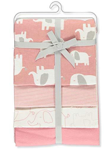 Carter's 4-Pack Elephant March Receiving Blankets - Pink/White, one Size