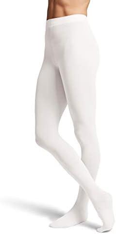 BLOCH Women's Ladies contoursoft Footed Tights, White, Small/ Medium