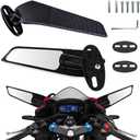 Racing Motorcycle Rear View Mirrors, Adjustable 360Rotating Stealth Mirrors for Honda CBR250R CBR600RR CBR300R CBR500R Kawasaki Ninja 400 300 650 Suzuki GSXR600 750 Yamaha R125 R25 YZF600R Ducati