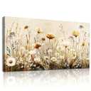 Elegant Flowers Canvas Wall Art - Floral Pictures for Wall Decor Modern Home Decor Oil Paintings Nature Watercolor Prints Artwork for Living Room Bedroom Office Wall Decoration