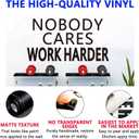 SEATUNE Gym Wall Stickers - Inspirational Quotes Motivational Office Wall Decals - Bedroom Home Gym Yoga Garage Vinyl Art Wall Decor - Nobody Cares Work Harder 21"X11" (Small, Black)
