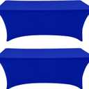 Eurmax USA Rectangular Fitted Spandex Table Covers 4ft Tablecloth Wedding Event Patio Table Decorations Stretch Table Cover for 4ft Folding Table (Blue,2 Pack)