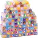 LiYiQ 100-Piece Kawaii Cute Animal Pencil Eraser for Kids, Back to School Supplies, Non-Toxic Rubber, Rectangular