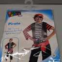 Boys Pirate Costume Kids Sea Captain First Mate Stripey Outfit (Medium)