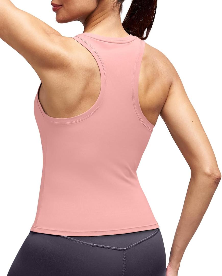 Alaroo Workout Tops for Women Sleeveless Racerback Tank Tops (Pink, L)