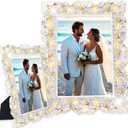 2 x 4 X 6 Inch 1PCS Crystal Picture Frame Resin Handmade Glass Rhinestone Photo Frame With High Definition Glass Display Holder