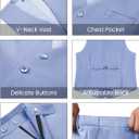 Men's 3 Piece Slim Fit Suit Set, Two Button Blazer Solid Suit Jacket Vest Pants Tuxedo Set for Wedding Prom (Blue, XXXL)
