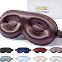 ZIMASILK Adjustable 22 Momme 100% Pure Mulberry Silk Sleep Mask, 3D Contoured Cup Eye Mask for Sleeping, Super Soft Breathable Blindfold, Perfectly Blocks Light for Sleeping. (Plum Wine)