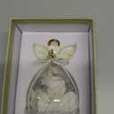 Valentines Day Rose Gifts for Her,Fresh Flowers for Delivery,Birthday Gifts for Women Mom,Preserved Flowers in Glass Angel Figurine,Mothers Day Rose Gift for Mom Grandma,Light Up White Gift Valentines