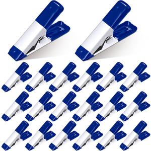Honeydak 100 Pcs 2 Inch Mini Metal Spring Clamps Bulk 3/4 Inch Jaw Opening Rubber Tips Clips Small Spring Clips Heavy Duty Clamps for Crafts Backdrop Garden Photo Studio Wood Working DIY(Blue)