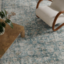 Washable Living Room Area Rug: 8x10 Rugs for Bedroom Vintage Stain Resistant Non Slip Low Pile Lightweight Boho Carpet for Kitchen Dining Room Farmhouse Kids Room Nursery