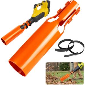 Leaf Blower Air Booster, Air Flow Booster for Blower, Turbo Nozzle Extension Boosts Universal Cordless High-Flow Airs Boost Attachment, Speed & Power for Yard, Lawn, and Driveway Cleanup (Orange)