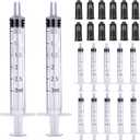 3ml Syringe Without Needle - 3 ml Small Plastic Syringes Sterile Individually Packed with Cap for Lab Medicine Student Measuring Liquid and Pet Dog Cat Baby Feeding Oral Colostrum ( 12 Pack 3cc /ml )