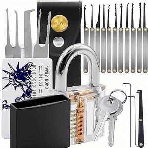 Padlock Lock Set With Keys Outdoor Pick Solid Brass Keyed Waterproof Lock Kit With Keys For Shed, Gate Set, School Gym Locker, Fence, Toolbox, Hasp Storage